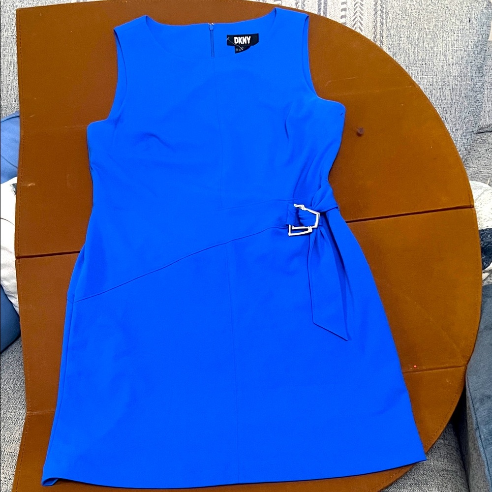 DKNY Vibrant Blue Mini Dress with Buckle